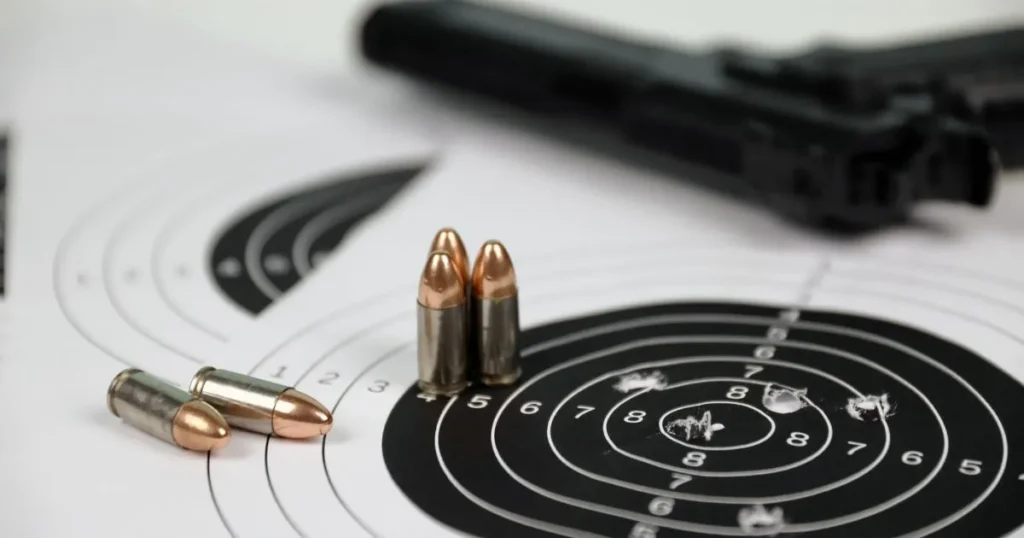 Which type of firearm sight is simple, inexpensive, and standard on most handguns?